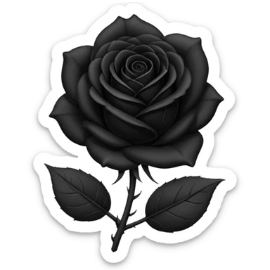 black rose, without green leaves, just flower sticker