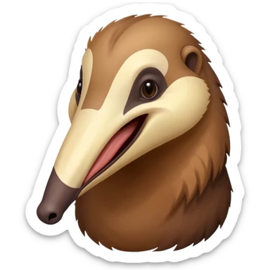 In South America, there lives a species of bear that eats ants: the anteater! The anteater uses its tongue, which is very long. sticker