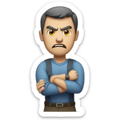 Man Angry looking at clock sticker