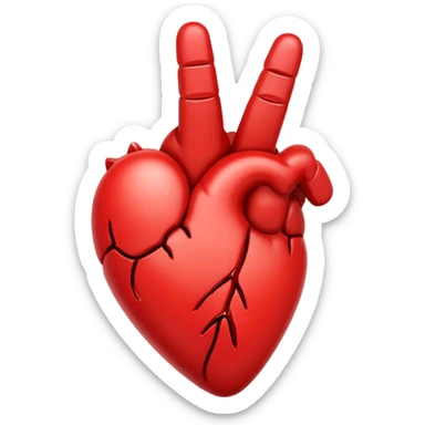 Heart with middle finger only sticker