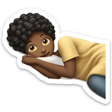 A little black-haired girl who loves coffee, studies hard, is in love with a boy, is clean, and loves to sleep. sticker