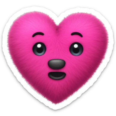 fuzzy heart sticker