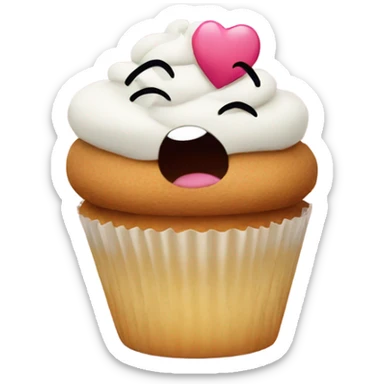 Cupcake blowing kisses  sticker