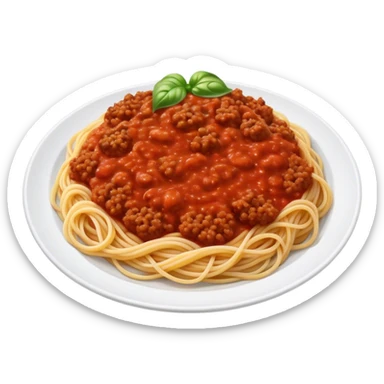 Spaghetti Bolognese on a plate,fine pieces  sticker