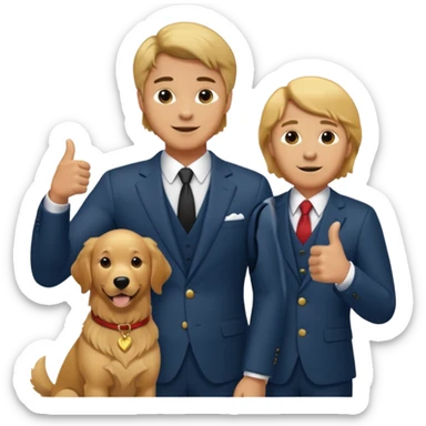rich guy thumbs up on a dog sticker