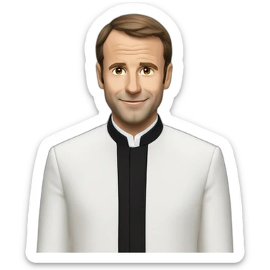 Macron wearing a qamis sticker