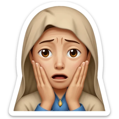 Dramatically sad person begging the sky sticker