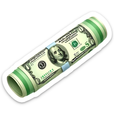 Money that is like a tube One dollar sticker