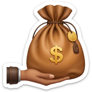 hand holding money bag sticker