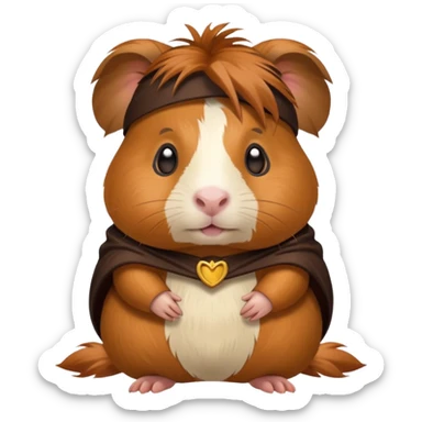 Guinea pig with costume sticker