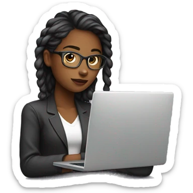 developer girl with laptop sticker