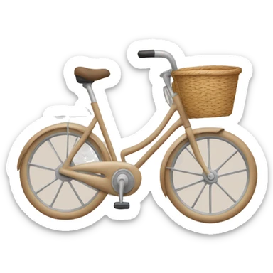 Beige bike with a basket on the front sticker