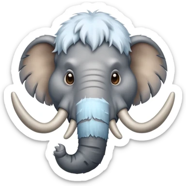 a Mammoth, half body, cute, Ice Age sticker