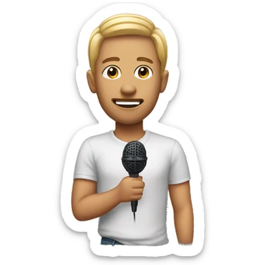 Podcaster with microphone sticker