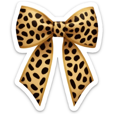 leopard print bow sticker