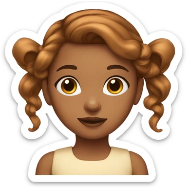 girl with honey-colored brown hair with bow and makeup sticker