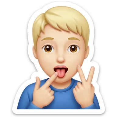 Person pinching there fingers with there tongue out sticker
