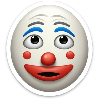 Sad face with a clown mask sticker