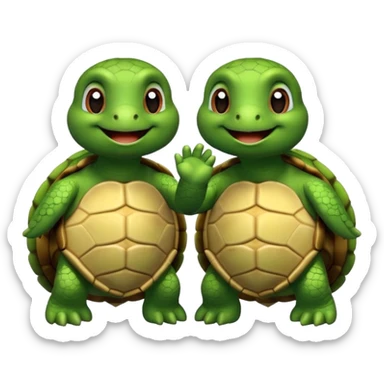 Turtle best friends having a conversation  sticker