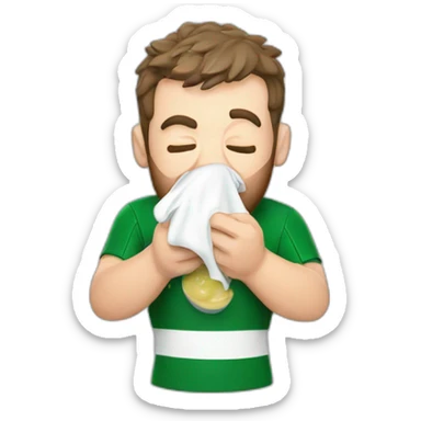 Hungover vomiting irish rugby player sticker