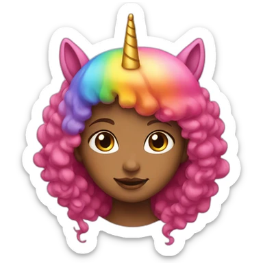 Girl-with-raibow-unicorn-hat sticker