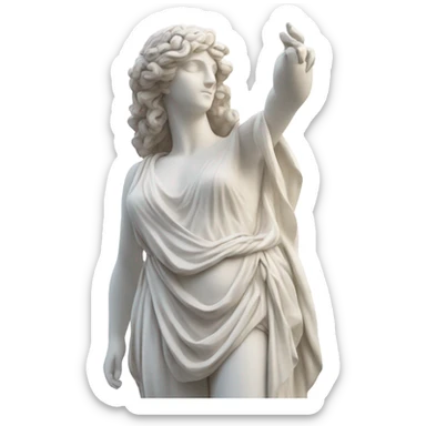 Full body White Greek goddess statue sticker