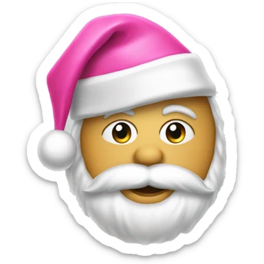 pink santa hat sticker