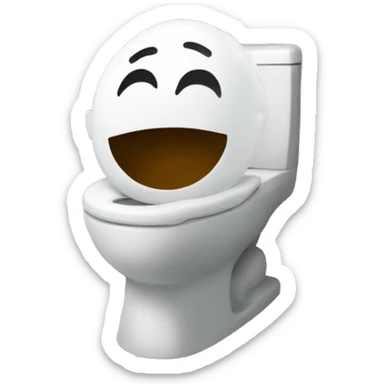 a person in a toilet thats smiling with his head out the toilet sticker