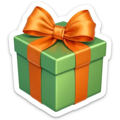 make present box in light green color with Orange bow  sticker