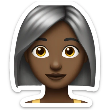 girl with straight hair curtain bang hair cut haircolour is black and complexion is fair in colour using hp laptop sticker