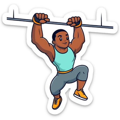 African American man climbing a wall sticker