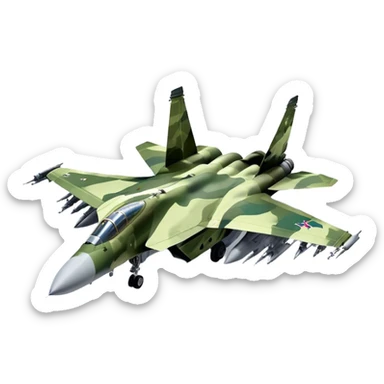 SU-35 Jet - Sukhoi (Model Year: 2020) (Iconic colour: Camouflage green) sticker
