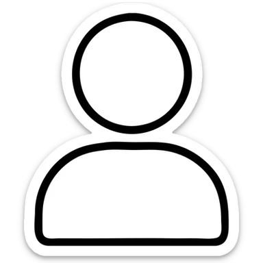 outlined icon of a client or customer, no fill sticker