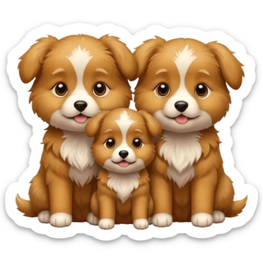 3 puppies sticker