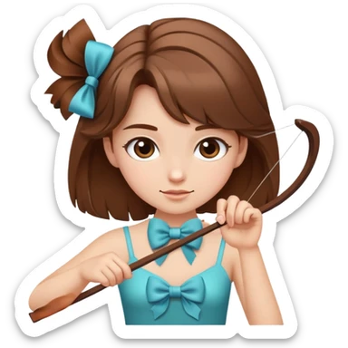 Fais moi une fille brune qui fait une révérence  sticker