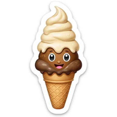 Poop on a cone sticker
