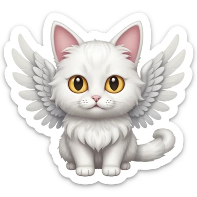 a cat with wings sticker