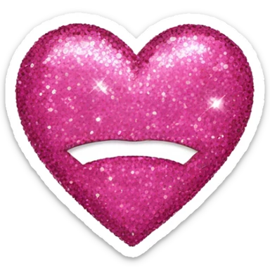 Cœur avec paillettes rose  sticker