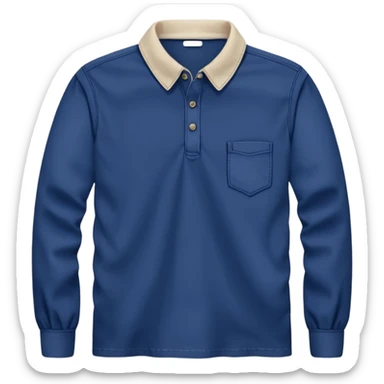 dark blue long sleeve collared top  sticker