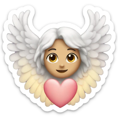 heart with angel wings sticker
