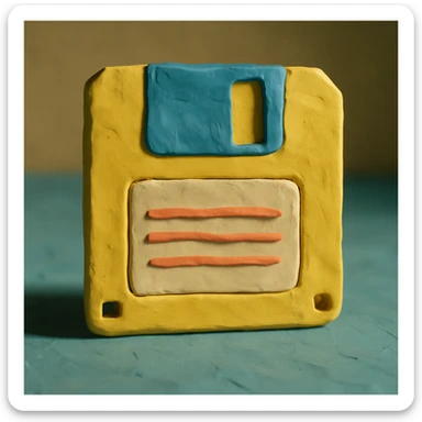 computer disk, claymation style sticker