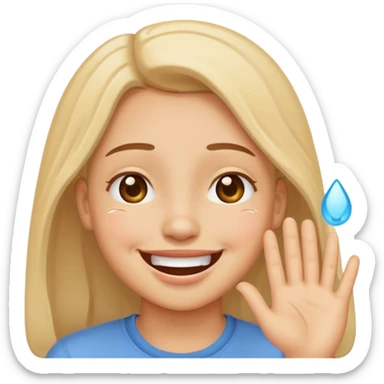 hiding tears with laughter sticker