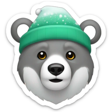 Bear polar Christmas hat sticker