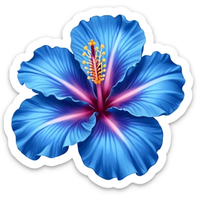 Blue hibiscus flower sticker