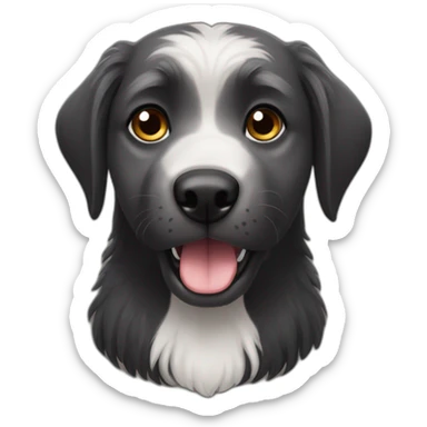black griffon dog with really not much white hairs only under mouth and on eyebrows sticker
