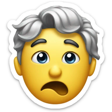 sweating confused questioning smiley pointing at self sticker