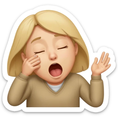 yawning sleepy character sticker