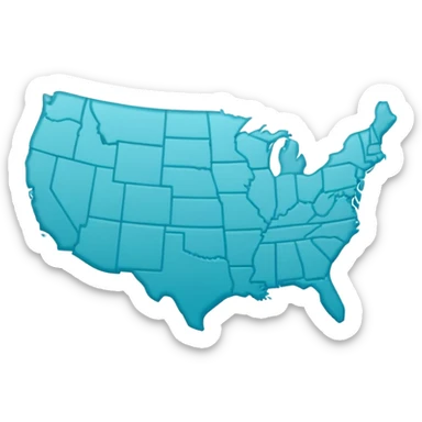 usa usacyan-colored map icon sticker