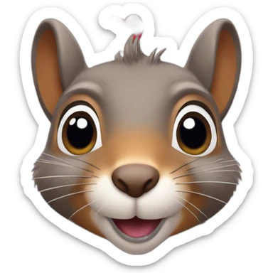 squirrel with heart-shaped eyes sticker
