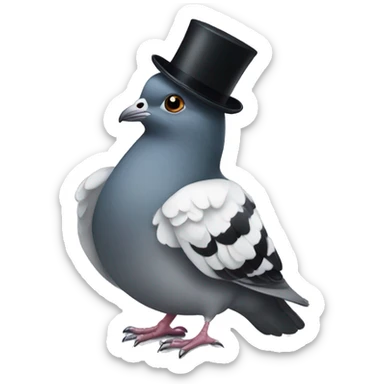 pigeon in tuxedo and top hat sticker